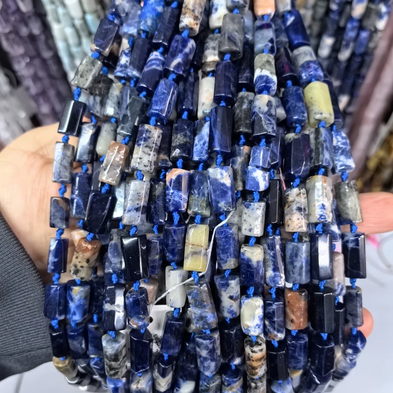 Natürliche Zylinder Stein Perle Bunte Weiße Jaspis Quarz Rohr Charms Perlen Für Schmuck Machen Diy Armbänder Halskette – Detail 17