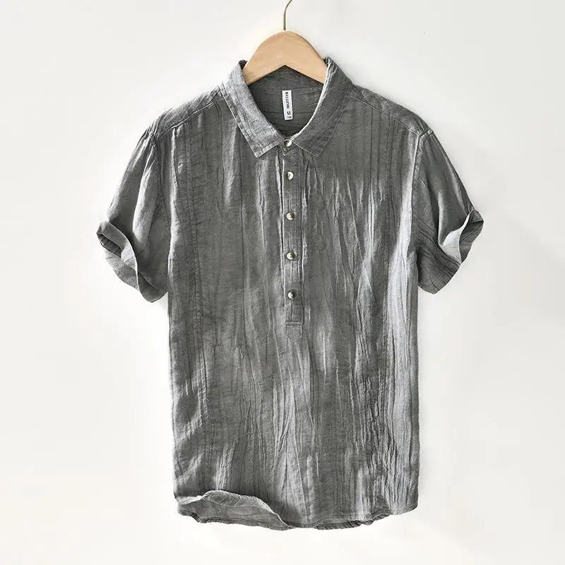 

Breathable Middle Shirt T-Shirt Women's Short Sleeve Square Collar Open Cardigan Style Casual Comfortable Linen Blend Summer Top