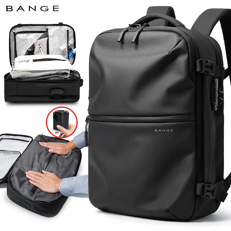 BANGE Anti-Theft Men Travel Backpack Vacuum Compression 15.6 inch Laptop Backpack For Business School Bag Pack Hiking Backpacks