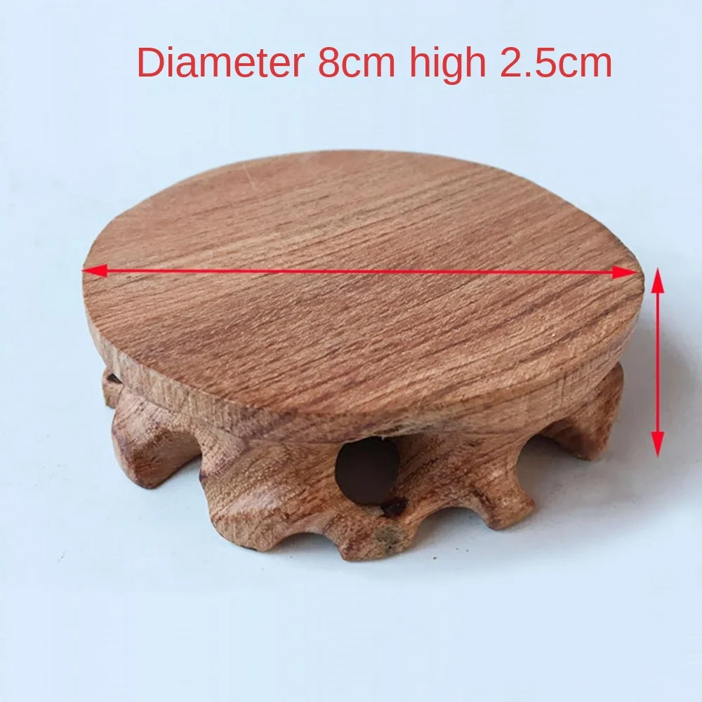 Redwood Handicraft Base Round Solid Wood Peculiar Jade Stone Seal Purple Clay Teapot Tea Cup Bottom Seat Wooden Pallet