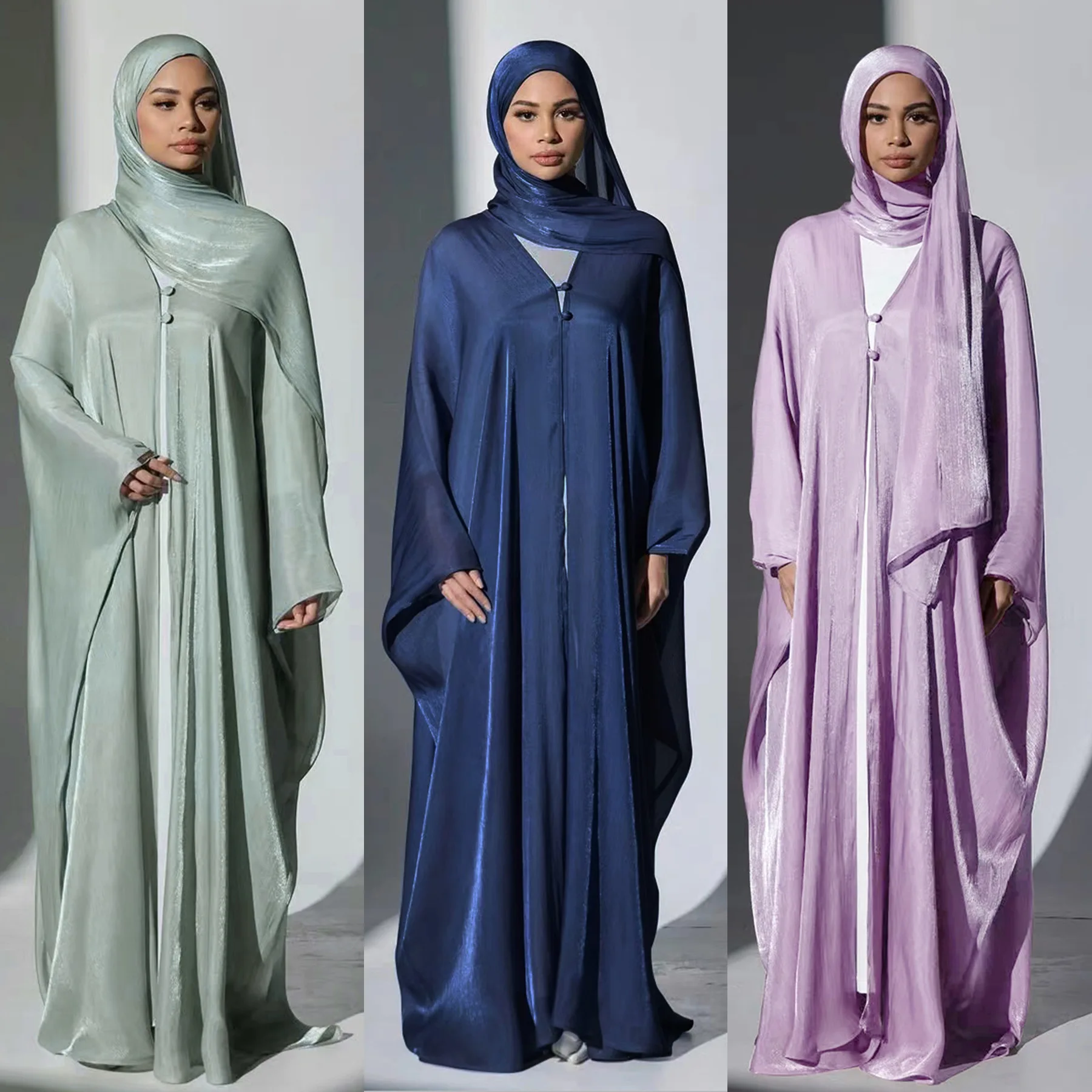 

Eid Women Abaya Inner Dress Scarf 3 Piece Set Muslim Dubai Vestidos Largos Party Caftan Jalabiya Ramadan Kaftan Arab Robe 2025