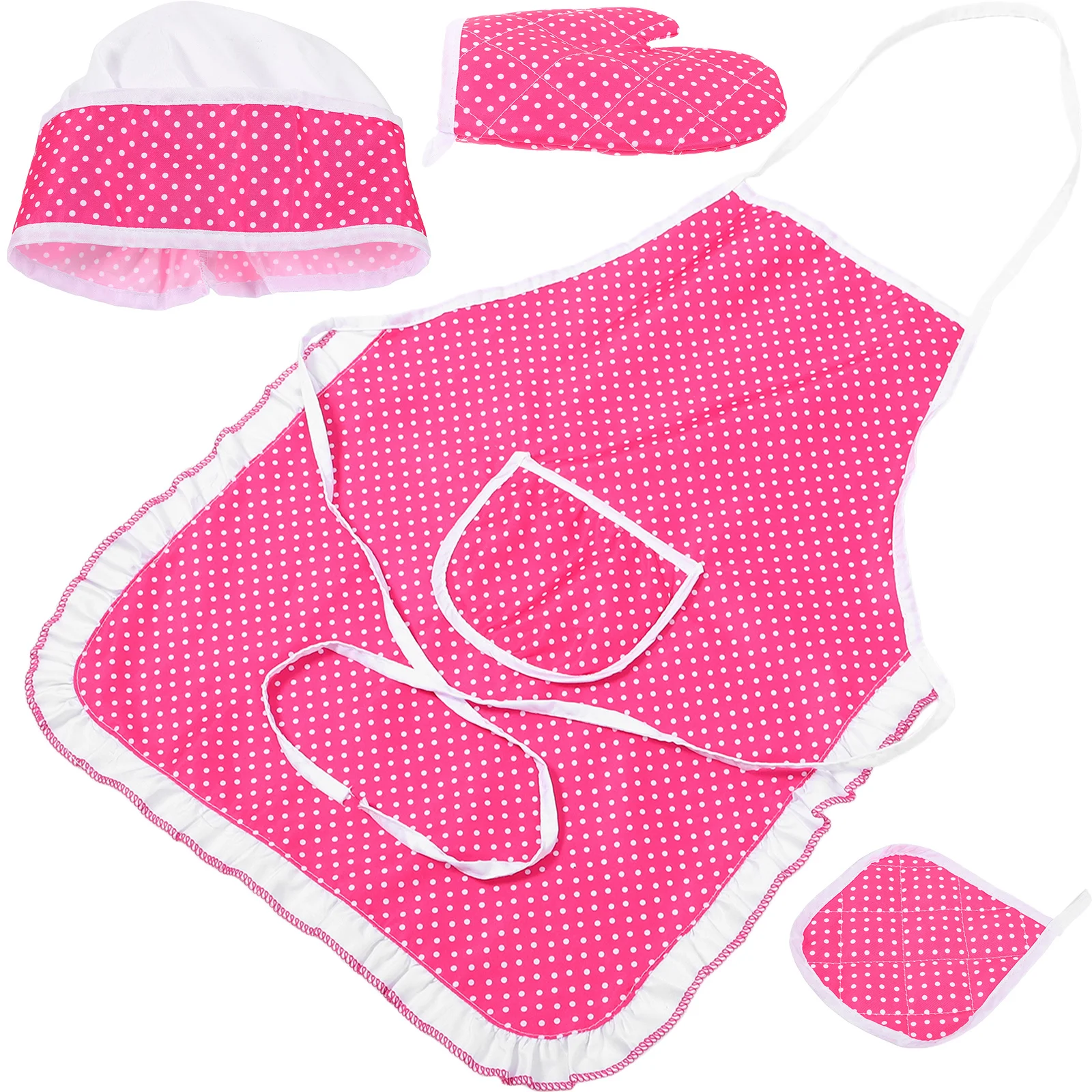 1Set Kinderen Chef Schort Cosplay Kostuum voor Koken Bakken Peuter Kids Chef Hoed Oven Mitten Beschermende Mat Kinderen schort