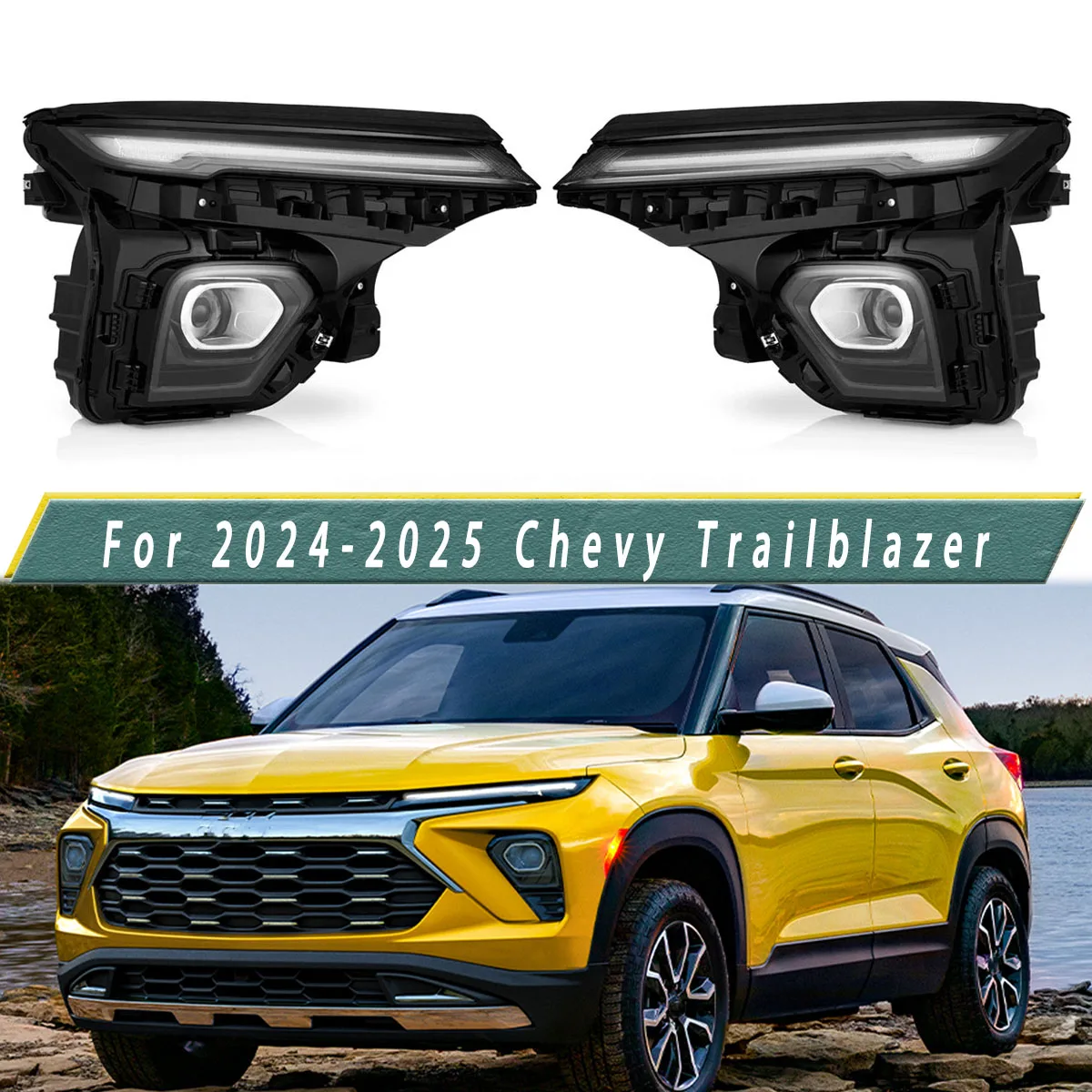 

For 2024-2025 Chevrolet Chevy Trailblazer LED Projector Headlights Headlamps with Led Day Running Light Passenger Or Driver Side