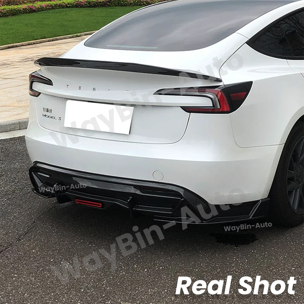 Beetle Body Kits For Tesla Model 3 Highland 2024 Bumper Lip Rear Diffuser Side Skirt Spoiler Glossy Carbon Tesla Tuning Parts