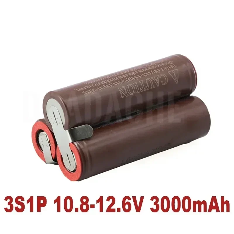 3S/5S 10.8V 12.6V 18V HG2 3000mAh 18650 lithium battery pack 30A screwdriver welding strip customizable battery