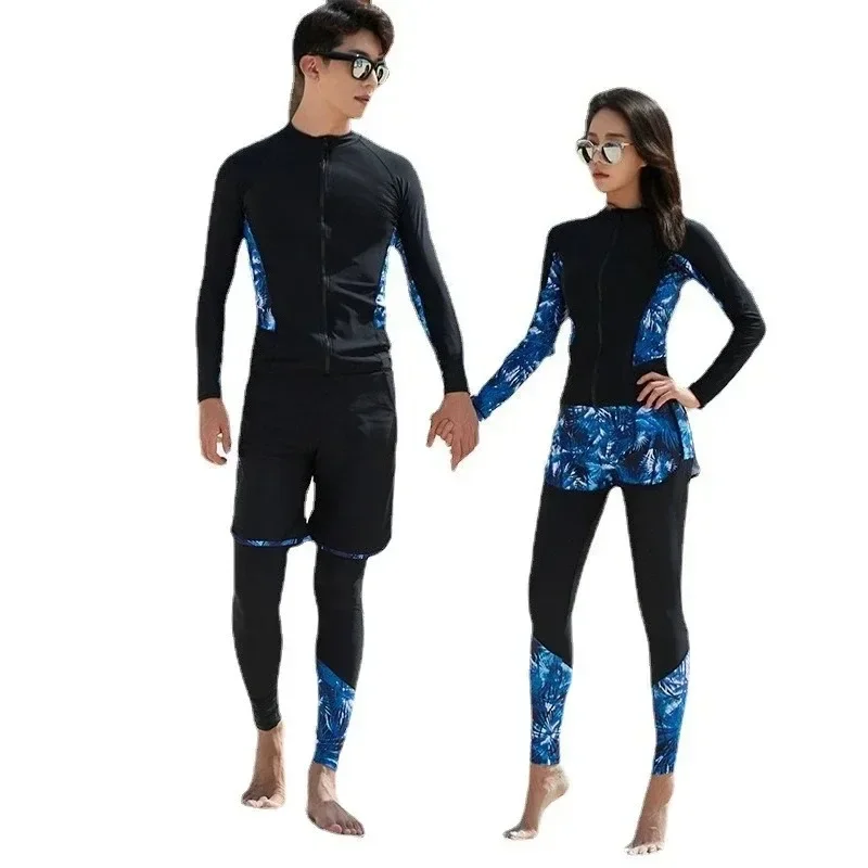 

Outdoor Wetsuit Men's And Women's Long-sleeved Trousers Split Sun Protection Quick-drying Couple Surfing Suit