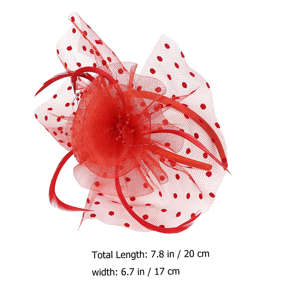 

Vintage Lace Fascinator Hat Exaggerated Mesh Hair Band for Wedding Party Headdress Halloween Thanksgiving Costume