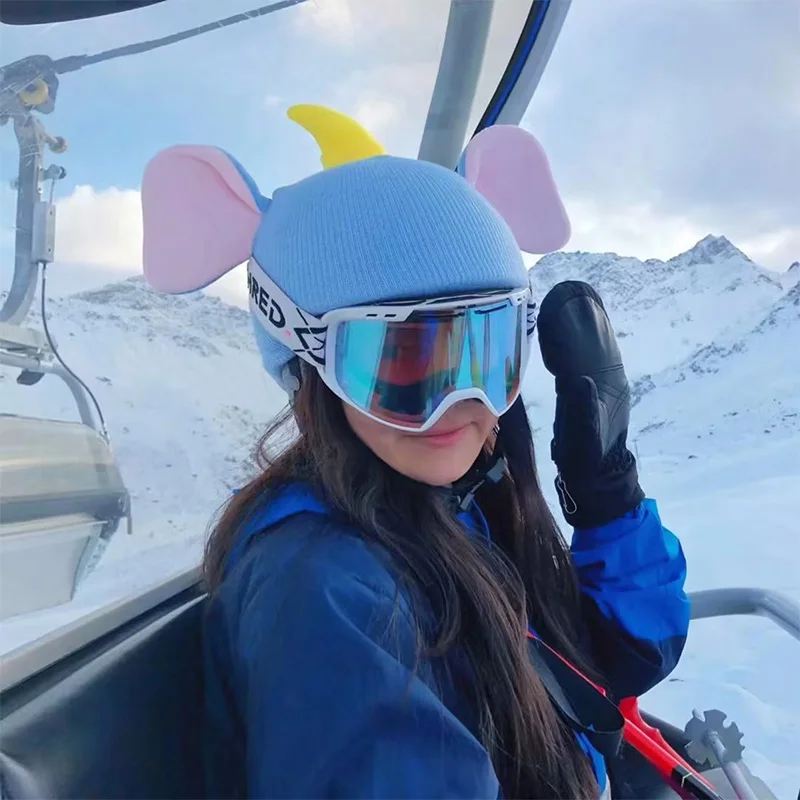 スキーヘルメットカバー 女性用 男性用 スキー装飾 スノーボード 洗える アウトドアスポーツ かわいいニットヘルメットアクセサリー 帽子カバー