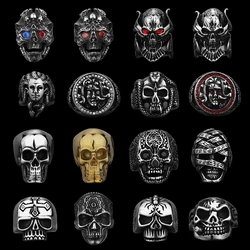 Skeleton Punk Men's Ring Rock Motorcycle Stainless Steel Ring Titanium Steel Casting Creative Gift Wholesale