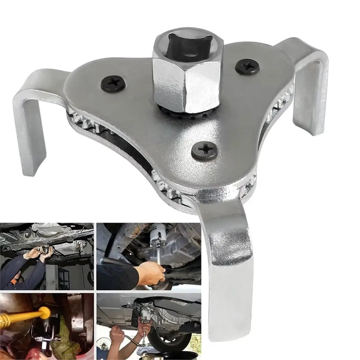 Universal Flat Three Claw Oil Grid Disassembly Tool for Automobiles Three Filter Wrench Filter Three-Jaw Retainer
