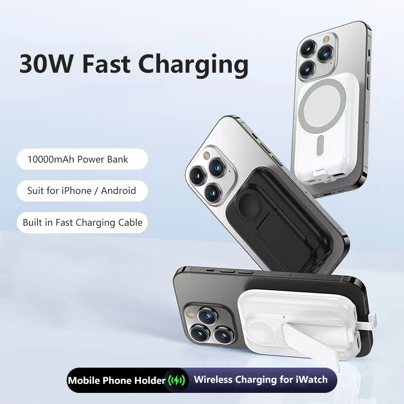 

For Magsafe Power Bank 15W Magnetic Wireless PD20W Fast Charging Powerbank for iPhone 16 iWatch Samsung Portable Charger Station