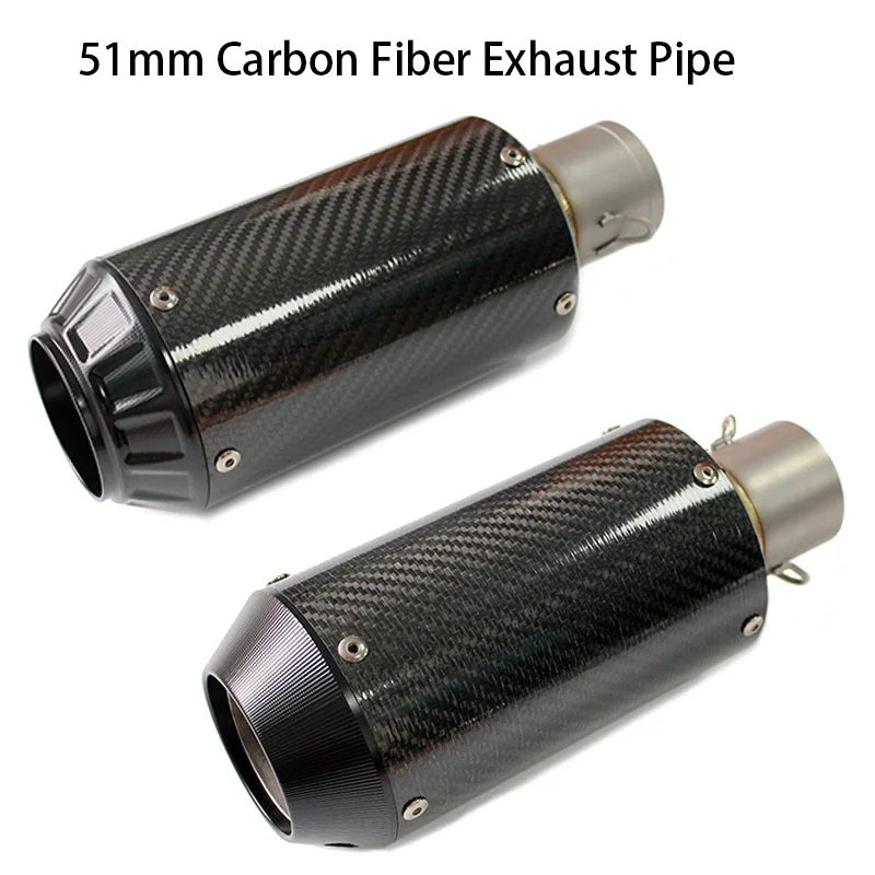 

51mm Universal Carbon Fiber Motorcycle Exhaust Pipe 51mm Suitable For MT09 MT07 Z1000 R6 ninja400 ZX4R TMAX530