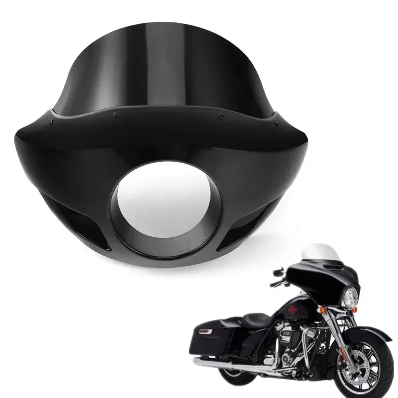 

For Harley Touring Street Road Glide Dyna Fat Bob Motorcycle Parts 5 3/4" Headlight Fairing W/ Screen Motorcycle Parts