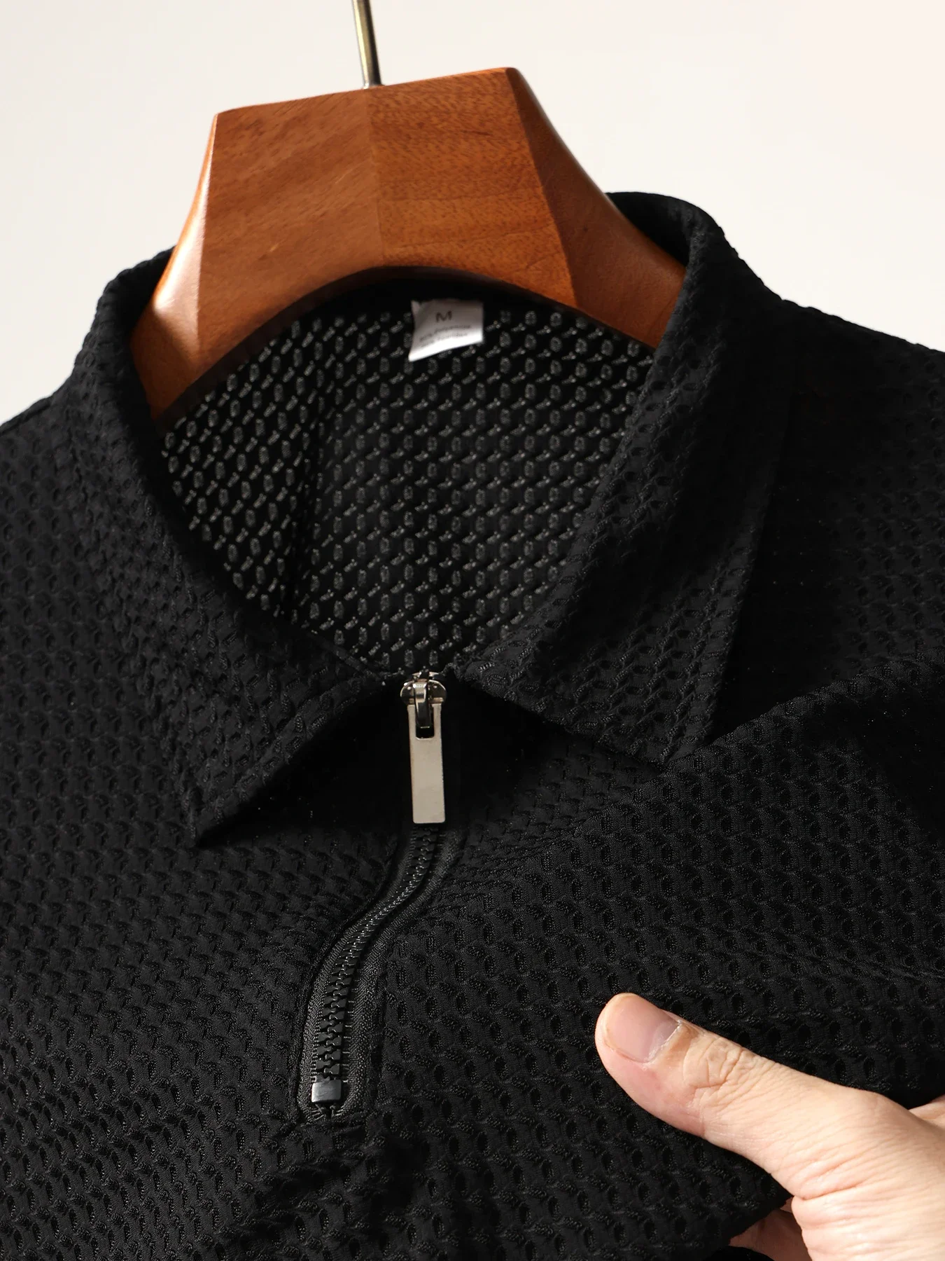 Summer men's lapel high-end fashion quick-drying men's nylon zipper shirt collar POLO polo shirt