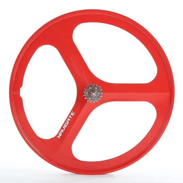 700C Fixed Gear Wheelset - Magnesium Alloy 3-Spoke Reverse Design Deep Rim Integrated Track Bike Wheel for Fixie/Single Speed