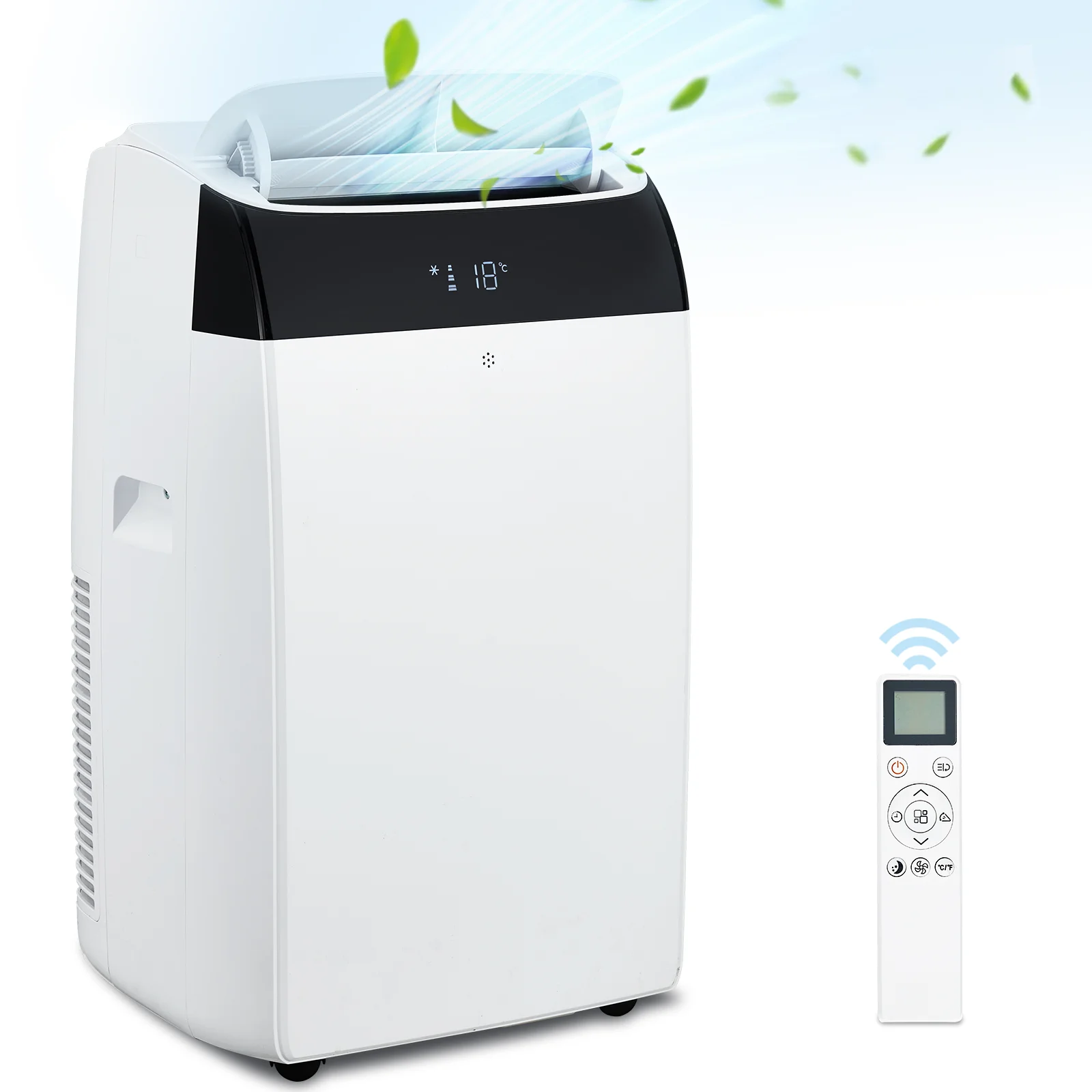 14000 BTU Portable Air Conditioner with Dehumidifier, AC Unit with Remote,Window Mount Exhaust Kit,for Rooms Up to 750 Sq. Ft.