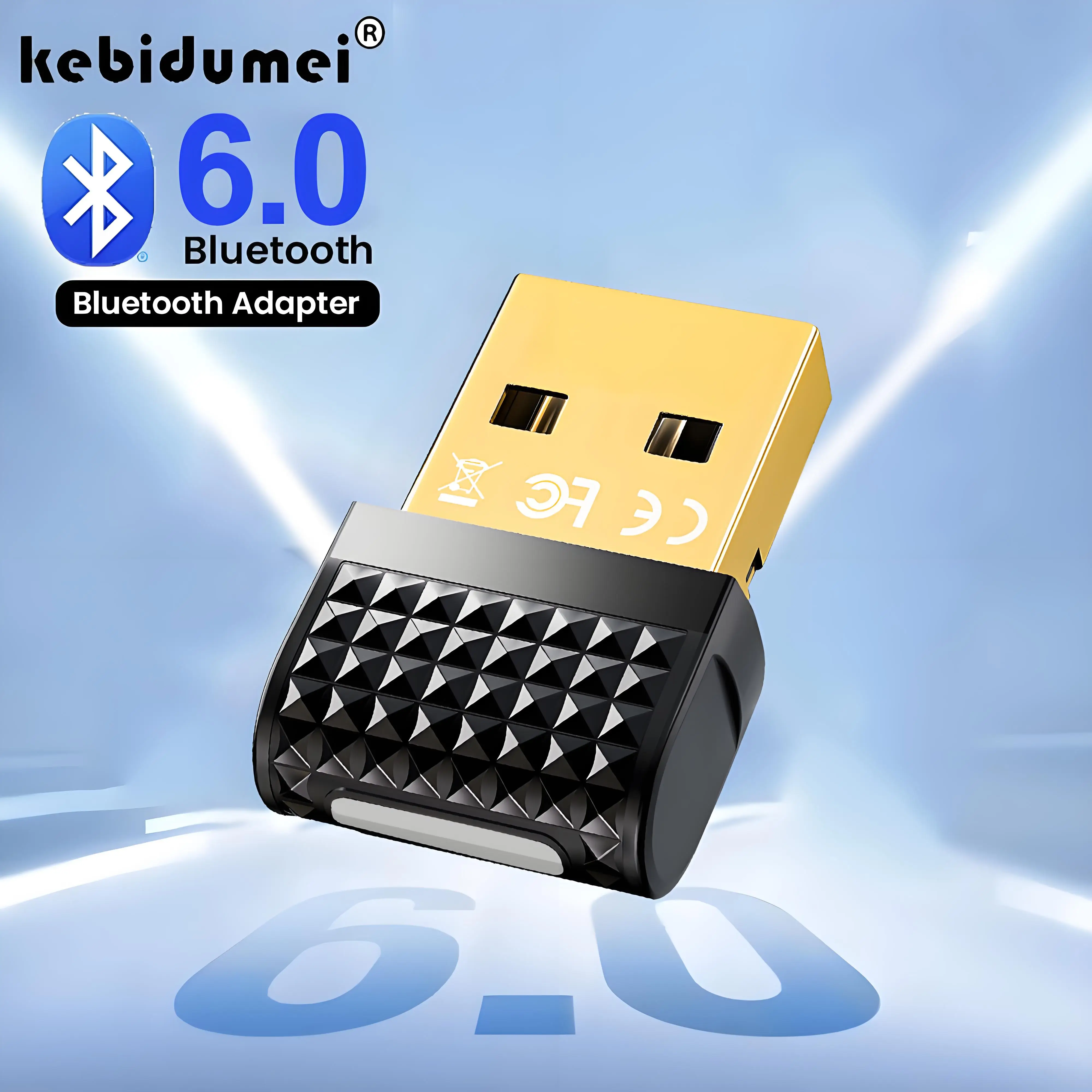 

Bluetooth 6.0 Adapter USB Dongle Wireless Receiver & Transmitter for Keyboard/Mouse Audio Receiver Driver-free for PC 11/10/8.1