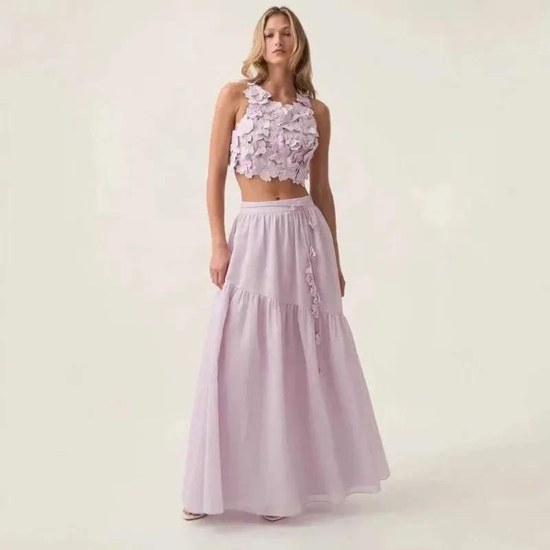 

Floral Linen Women's Dress, Elegant Long Dresses, Casual Beach Vacation Dresses, Party Dresses, Women's Clothing, High-Quality F