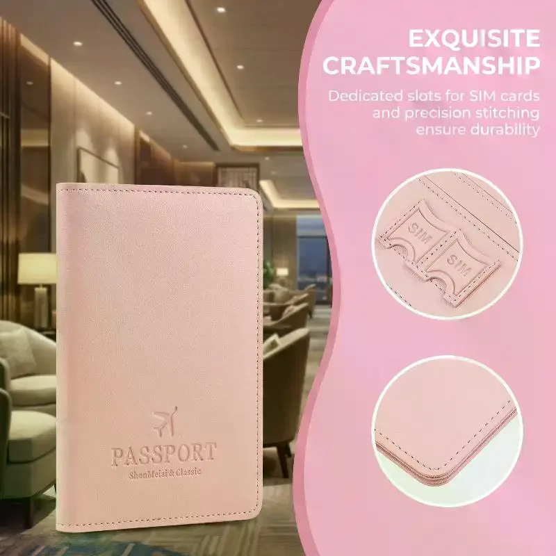 Cute Waterproof PU Leather Passport Holder Travel Credit Card Wallet for Men/Women - Waterproof Passport Cover