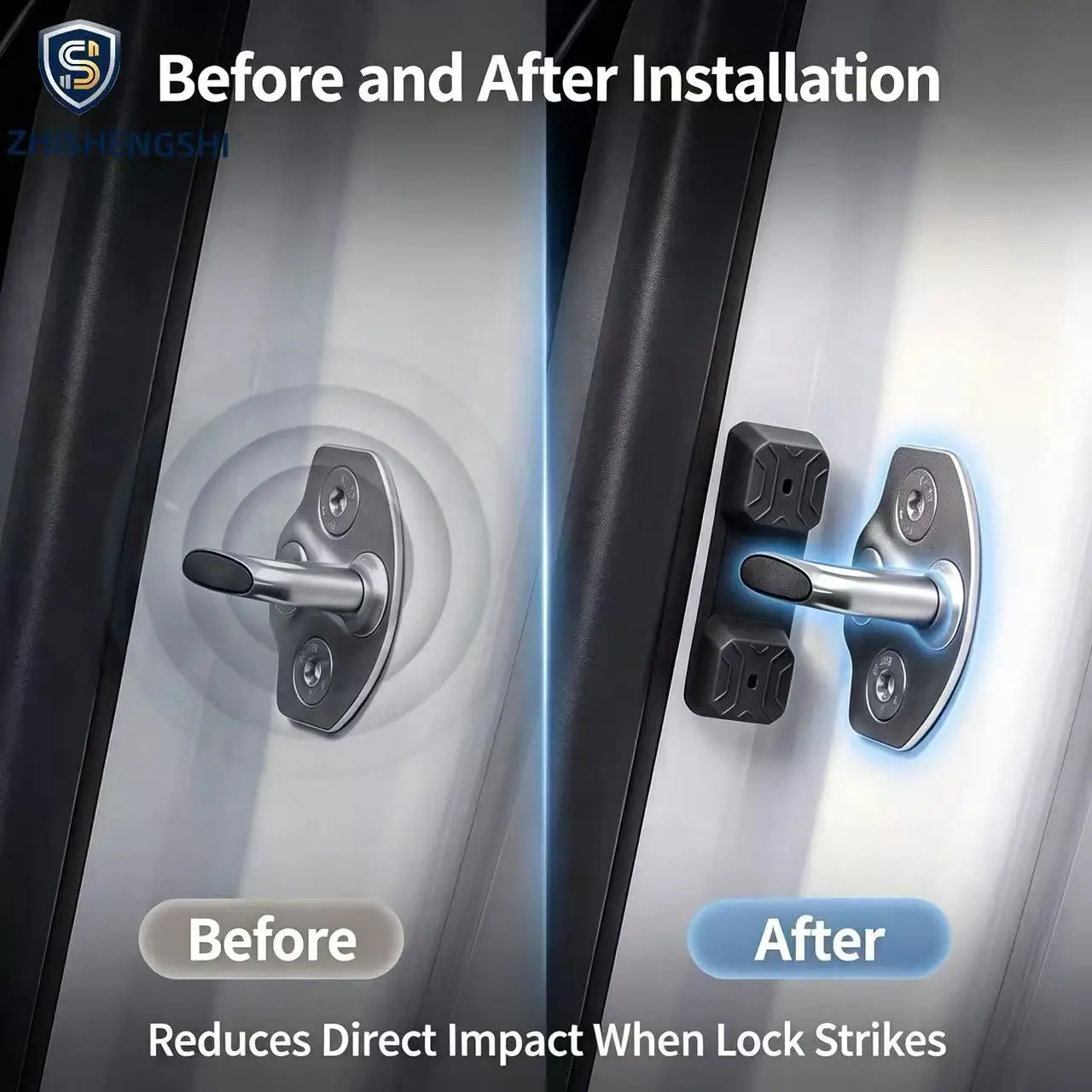 NEW Magnetic Silicone Door Lock Dampener Pads For Genesis G70, Noise Reduction,Buffer, Shock Absorption,Car Interior Accessories