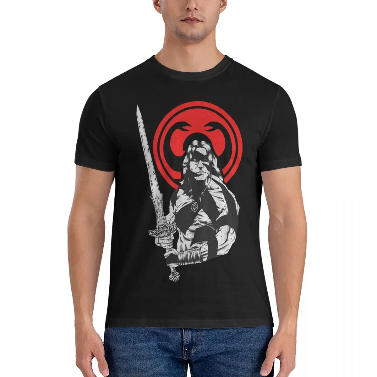 Fight Men T Shirts C-Conan The Barbarian Novelty Tees Short Sleeve Round Collar T-Shirts Pure Cotton Printed Clothes