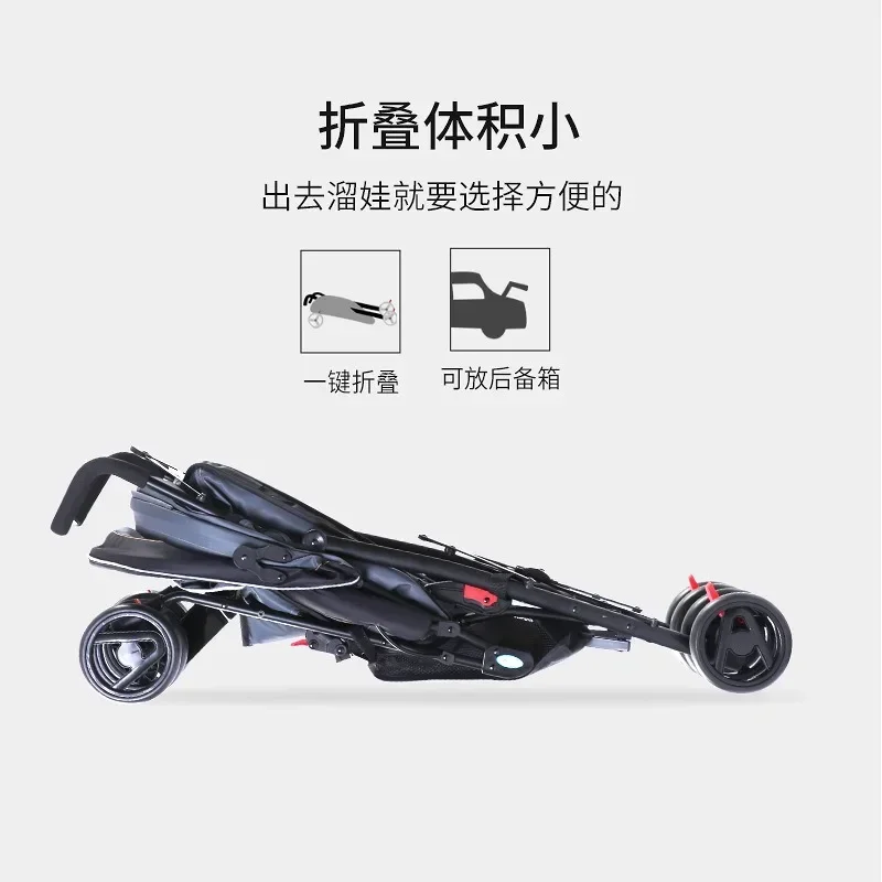 2025Baby Stroller Children Can Sit on A Lie-down Stroller Can Be Folded Easily A Simple Baby Parachute
