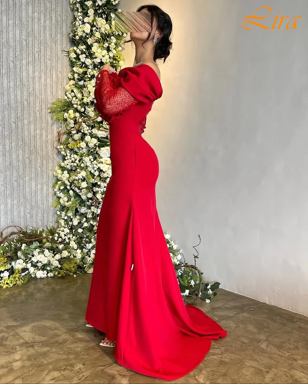 فستان سهرة أنيق مخصص برقبة قارب مستقيمة وأكمام قصيرة، فساتين مناسبة مخصصة حساسة، فستان حفلات عالي الجودة #5