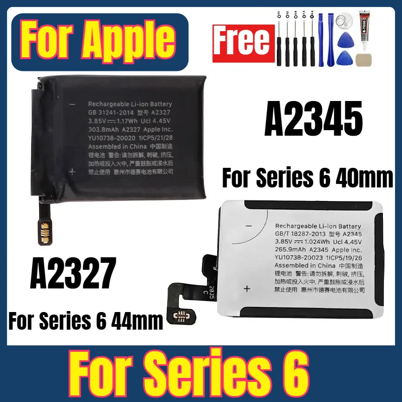 

A2345 A2327 Watches Batteries for Series 6 40mm for Series 6 44mm + Free Tools