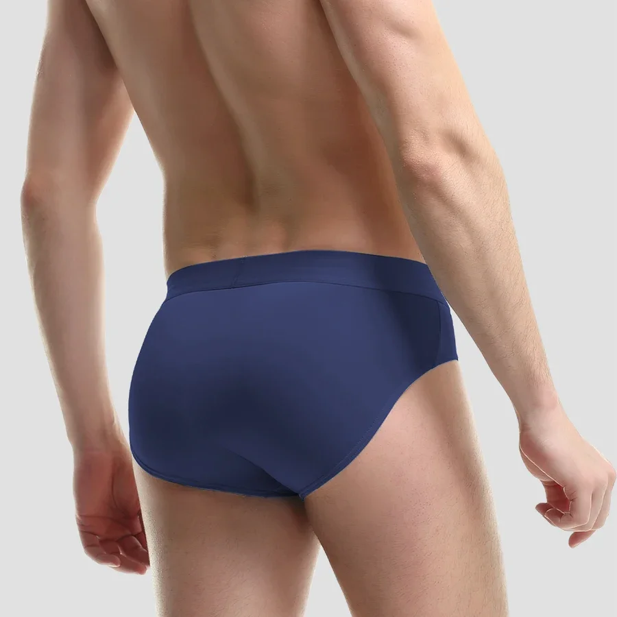 

3PCS men's ice - silk underwear. Thin - style for summer, with U - convex briefs. Breathable, solid - colored shorts