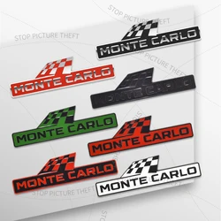 1Pcs 3D Metal Monte Carlo Race Flag Logo Grille Badge Car Rear Tail Bumper Trunk Sticker For Skoda Kamiq Superb Fabia Yeti Rapid