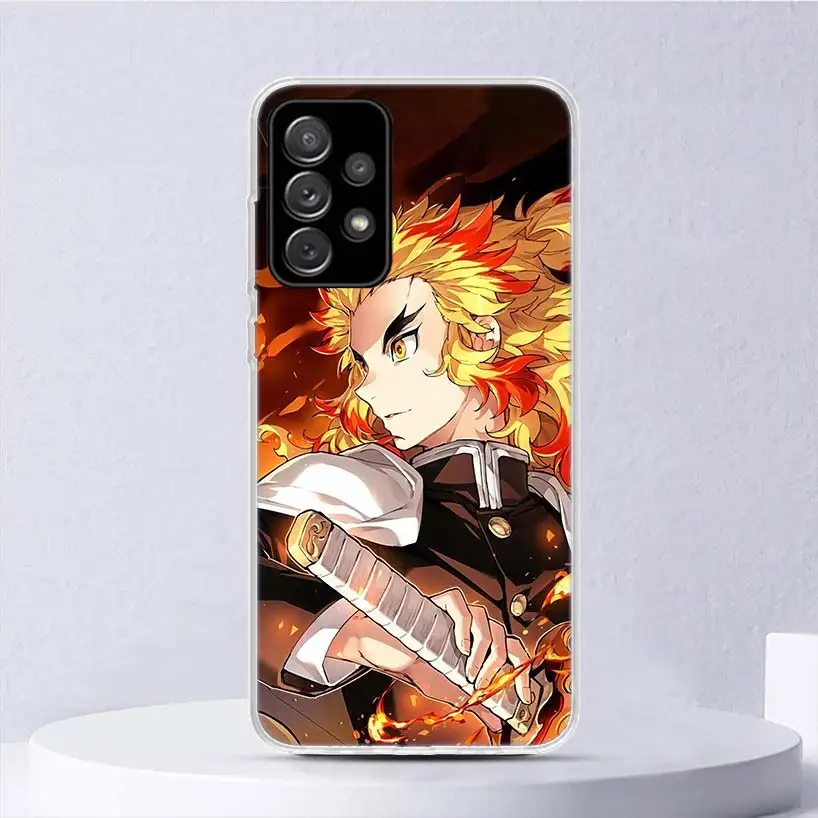 Demon Slayer Rengoku Kyoujurou Soft Case For Samsung Galaxy A15 A14 A13 A12 A55 A54 A53 A52 Phone Cover A35 A32 A33 A25 A23 A22 