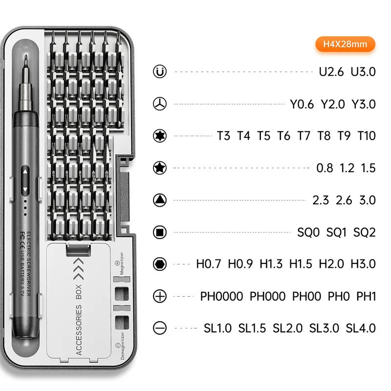 Jeu de tournevis électriques de précision, kit d'outils électriques, aste, sans fil, mini petits embouts pour la réparation d'ordinateur portable mobile