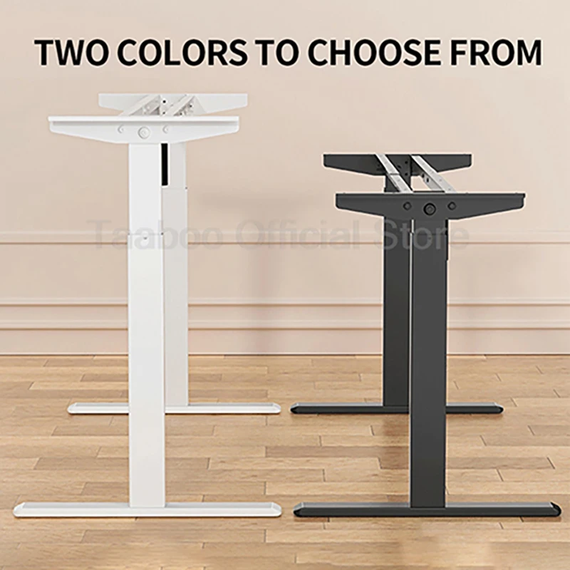 

Adjustable Electric Standing Desk Frame Height Length Stand Up Shelf Lifting Computer Table Stand for Home Office(Only Frame)