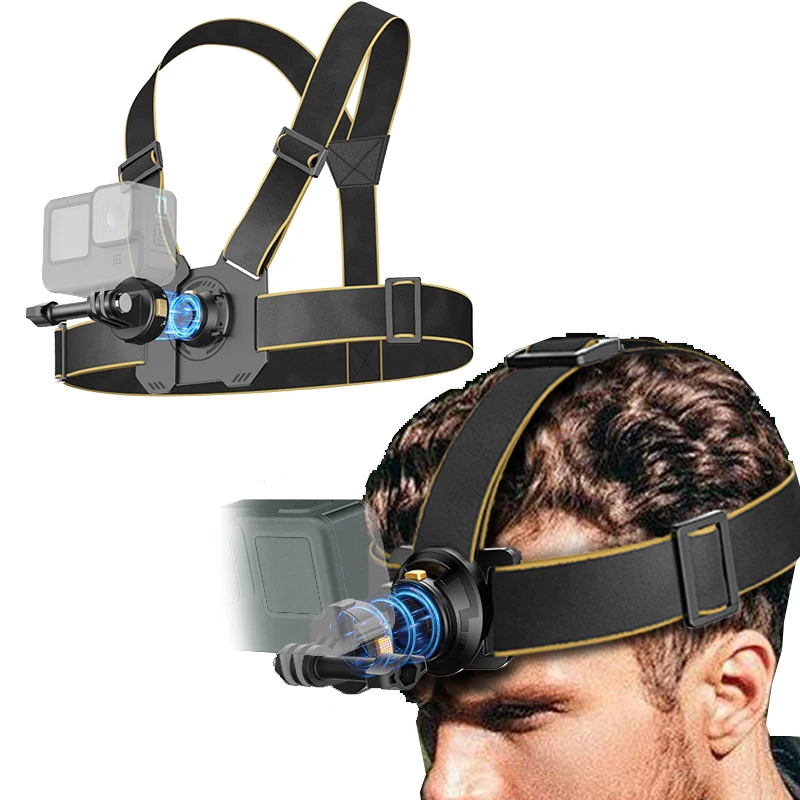 Gopro Hero Insta 360 DJI OSMO 카메라용 마그네틱 퀵 릴리스 가슴 스트랩 헤드 스트랩 손목 스트랩 하네스 벨트 마운트 홀더