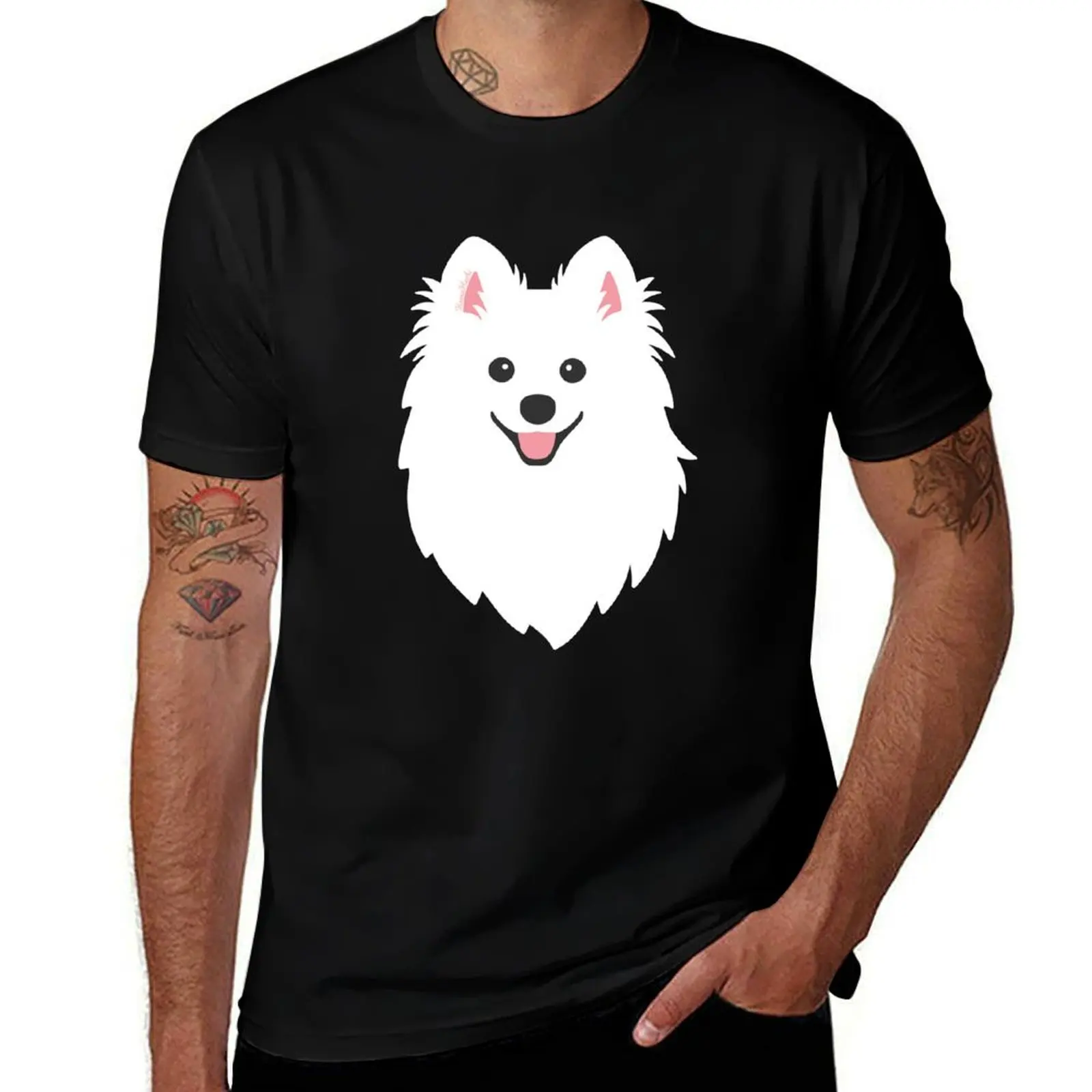 Happy Japanese Spitz Dog - Aqua T-Shirt Breathable Lightweight Summer Top T-Shirt
