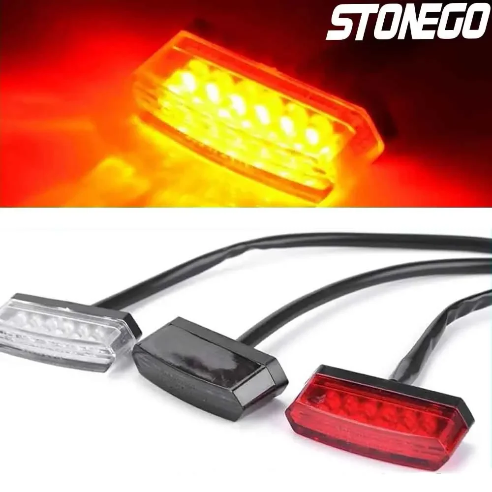 12V Motorcycle Rear Brake LED Tail Light for Off-Road Tail Light License Plate Light Accessories Decoration Light