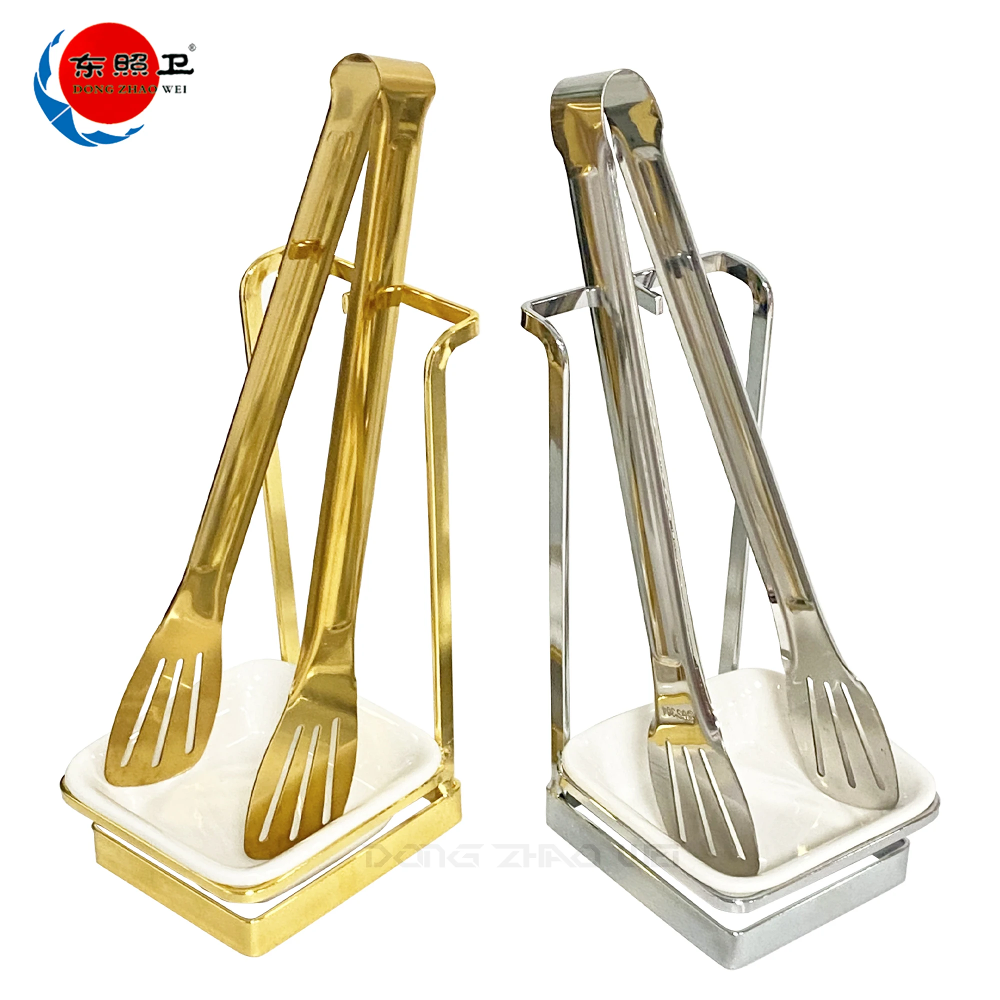 Kitchen Cooking Salad Bread Serving Clip Clamps Stainless Steel Wholesale Price Food Spoon Holder Spatula Rests & Pot Clips