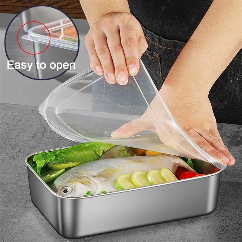 

FO-Square Disk With Cover Bake Tray Cake Tray Food Grade Rectangular Food Storage Box Container