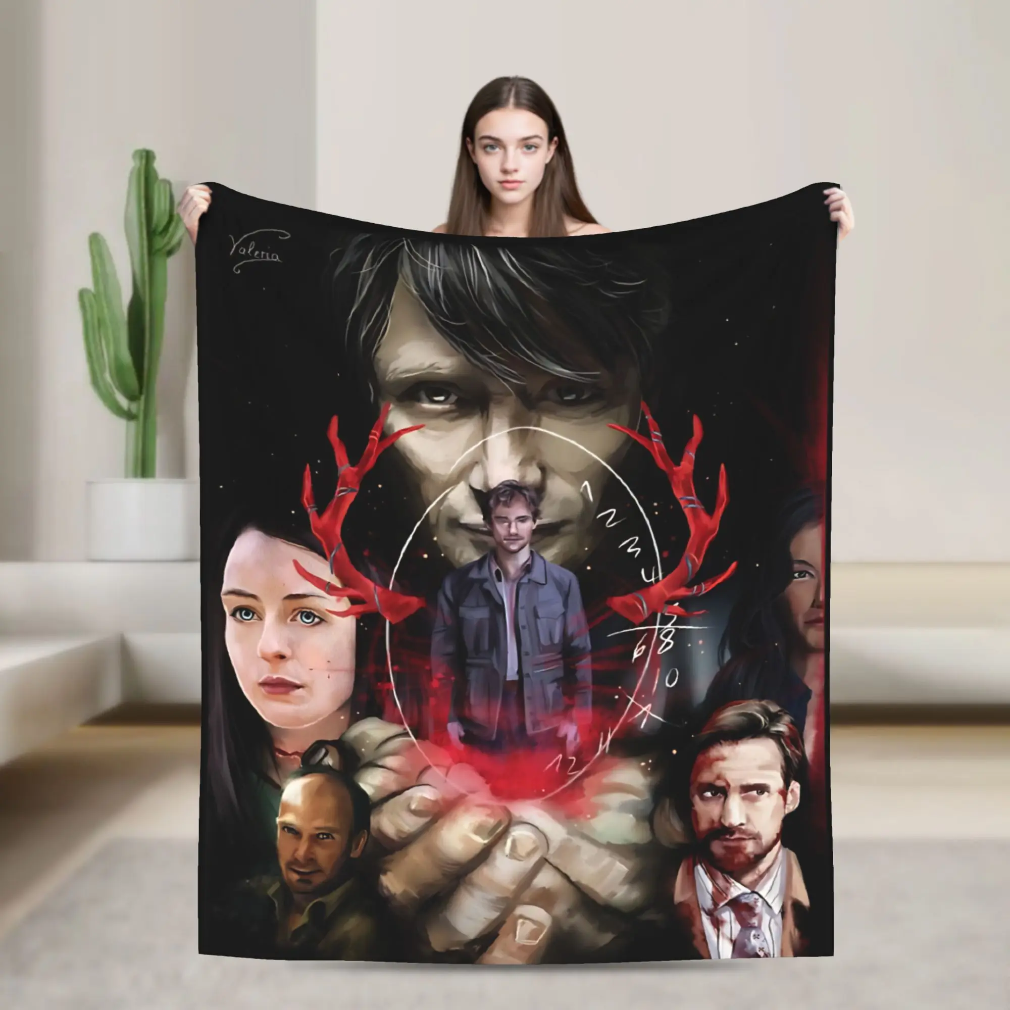 The devil in the details Hannibal    Blanket Cover Flannel Mads Mikkelsen Ultra-Soft Throw Blanket for Car Sofa Couch Bed Rug