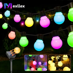 Mexllex G50 LED String Lights Outdoor, Warm/Colorful Globe Waterproof Bulb Twinkle Christmas DIY Home Wedding Party Garden Decor