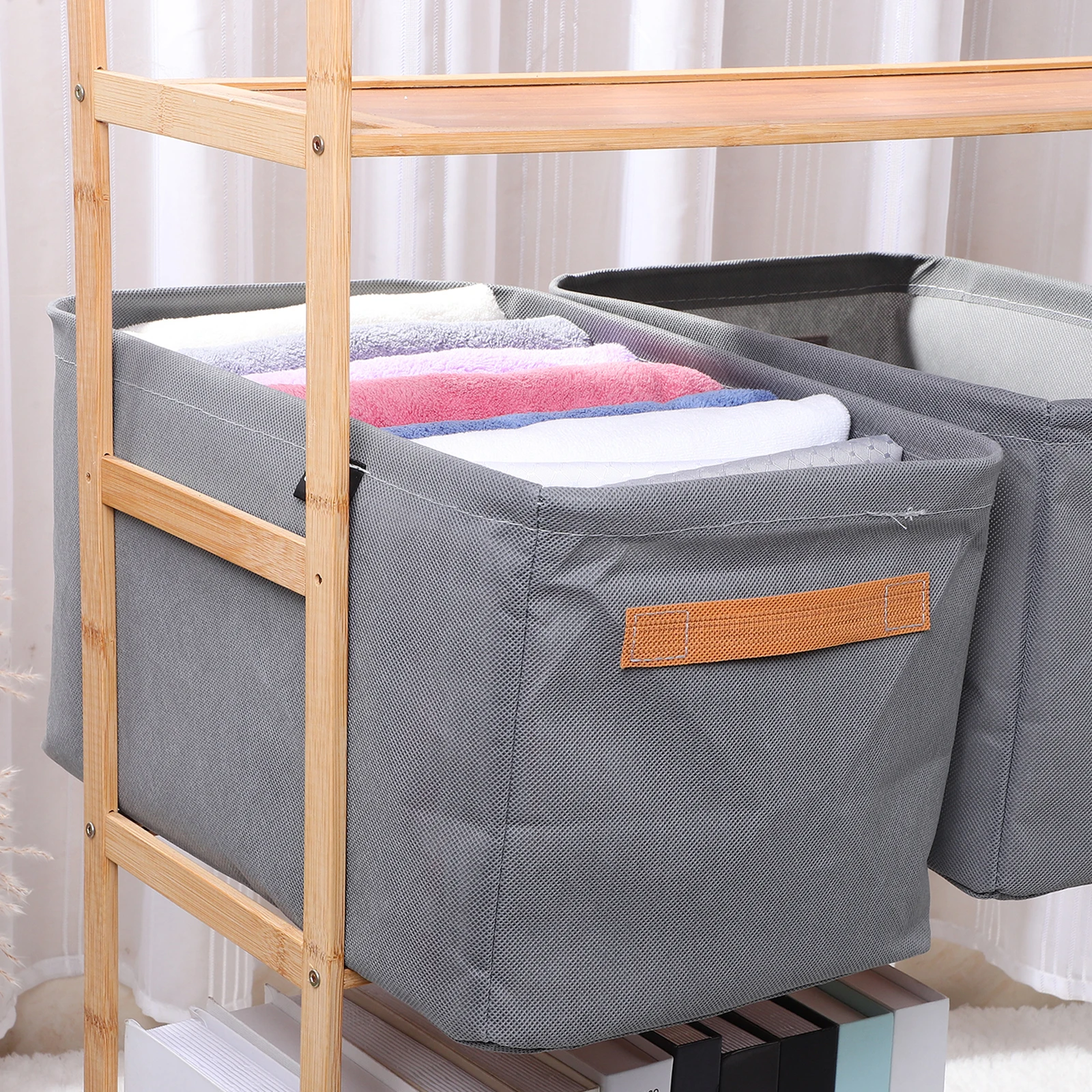

3 pcs Clothes Storage Baskets 42x28x25CM Large Capacity Wardrobe Organizer Stackable Home Dormitory