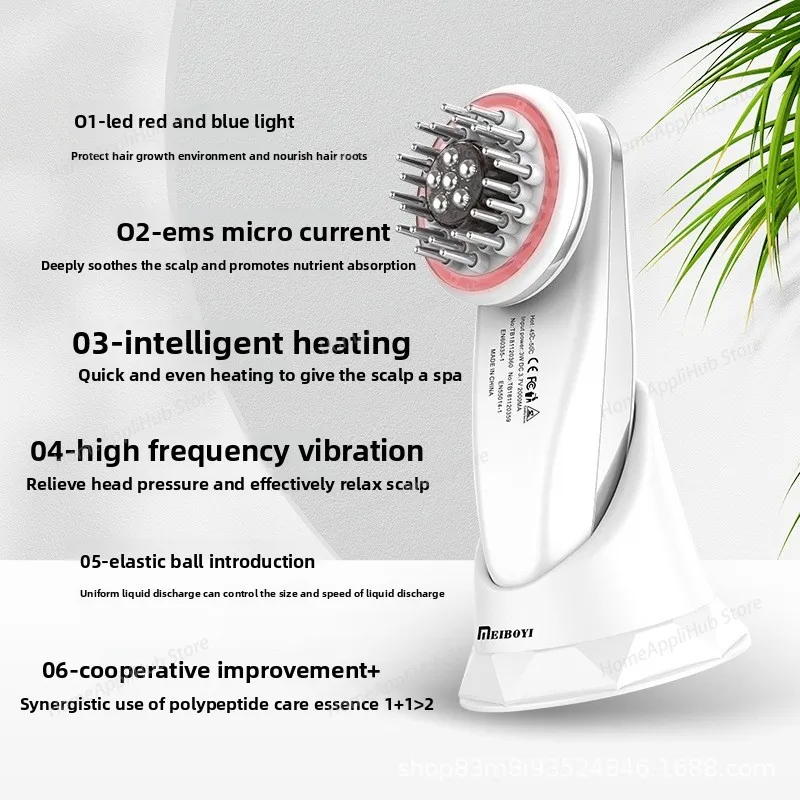 Electric Brush Scalp Massage Comb Hair Growth Vibration Massager EMS Anti Hair Loss Losing Rechargeable hair massager
