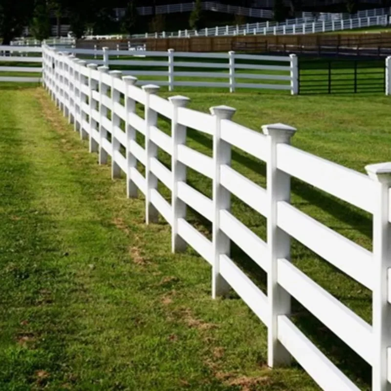 Customization Bulk Top-Grade Long-Lasting Water-Resistant 5x8 FT 4Rail White Horse Fence for Small Animal Farm and Grazing Area