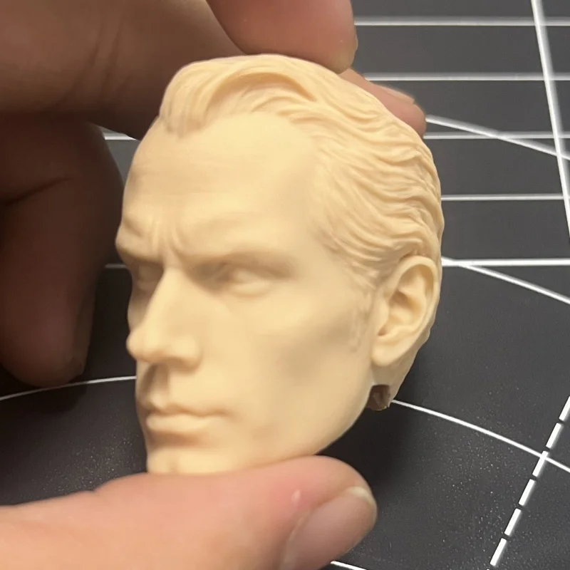 Azhan 1/6 Kit de cabeza de alienígena sin pintar-modelo de héroe estilo Kryptonian (referencia Henry Cavill V4) Garde de la justicia, escultura personalizada en blanco