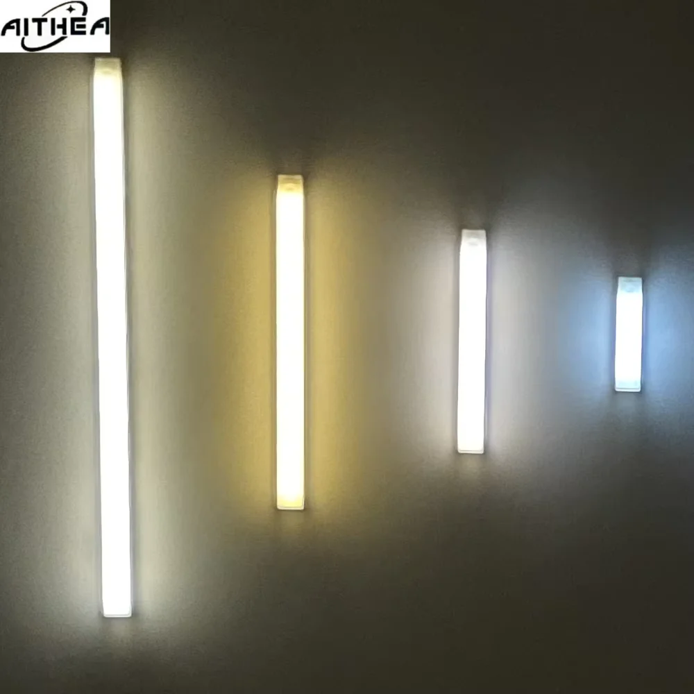 AITHEA Motion Sensor LED Night Light Type C Rechargeable Induction Lamp for Wardrobe Bedside Cabinet Wireless Led Strip Tube