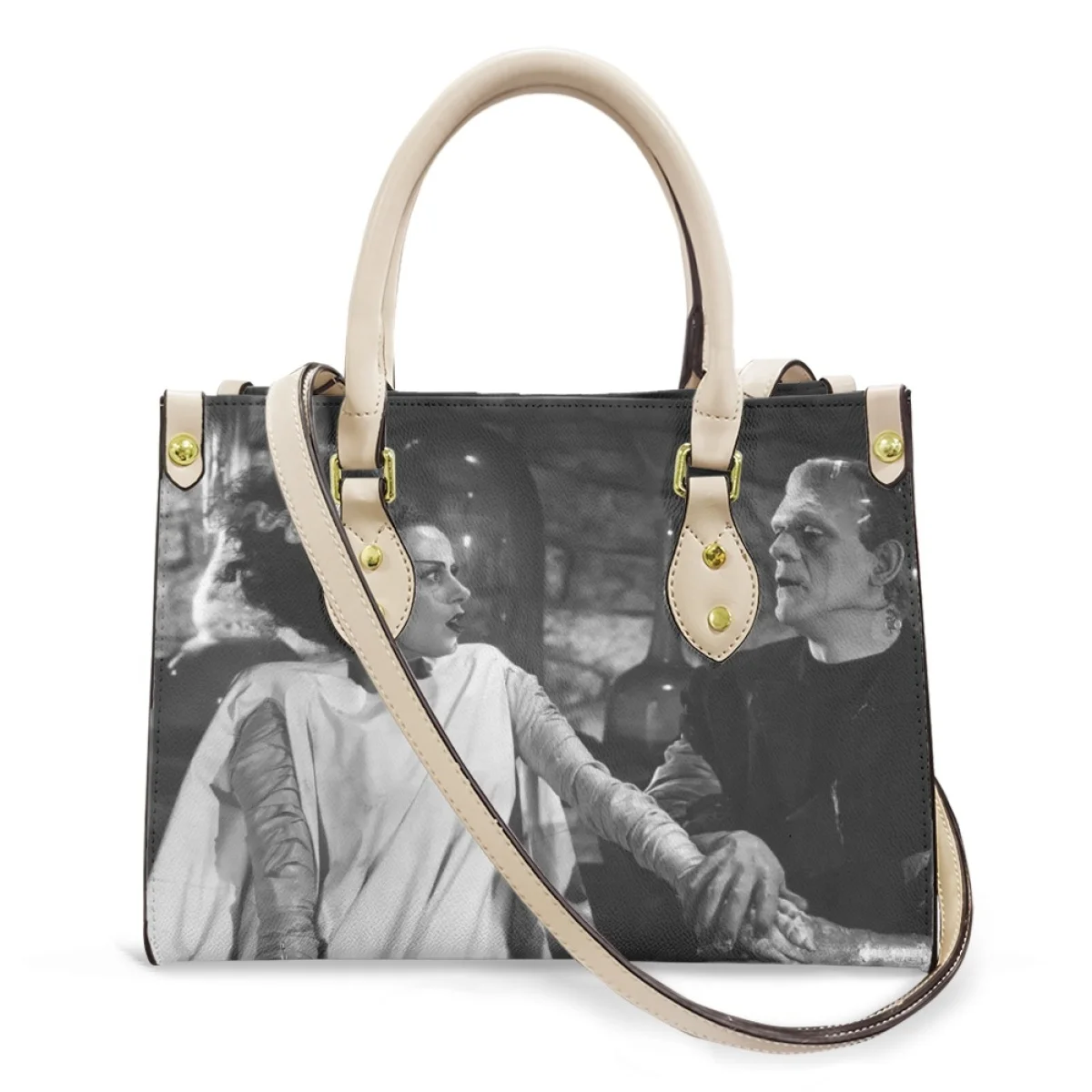 Bride of Frankenstein Pattern Woman's Leather Crossbody Bag Large Capacity  Handbag Casual for Ladies Elegant Totes New Fashion