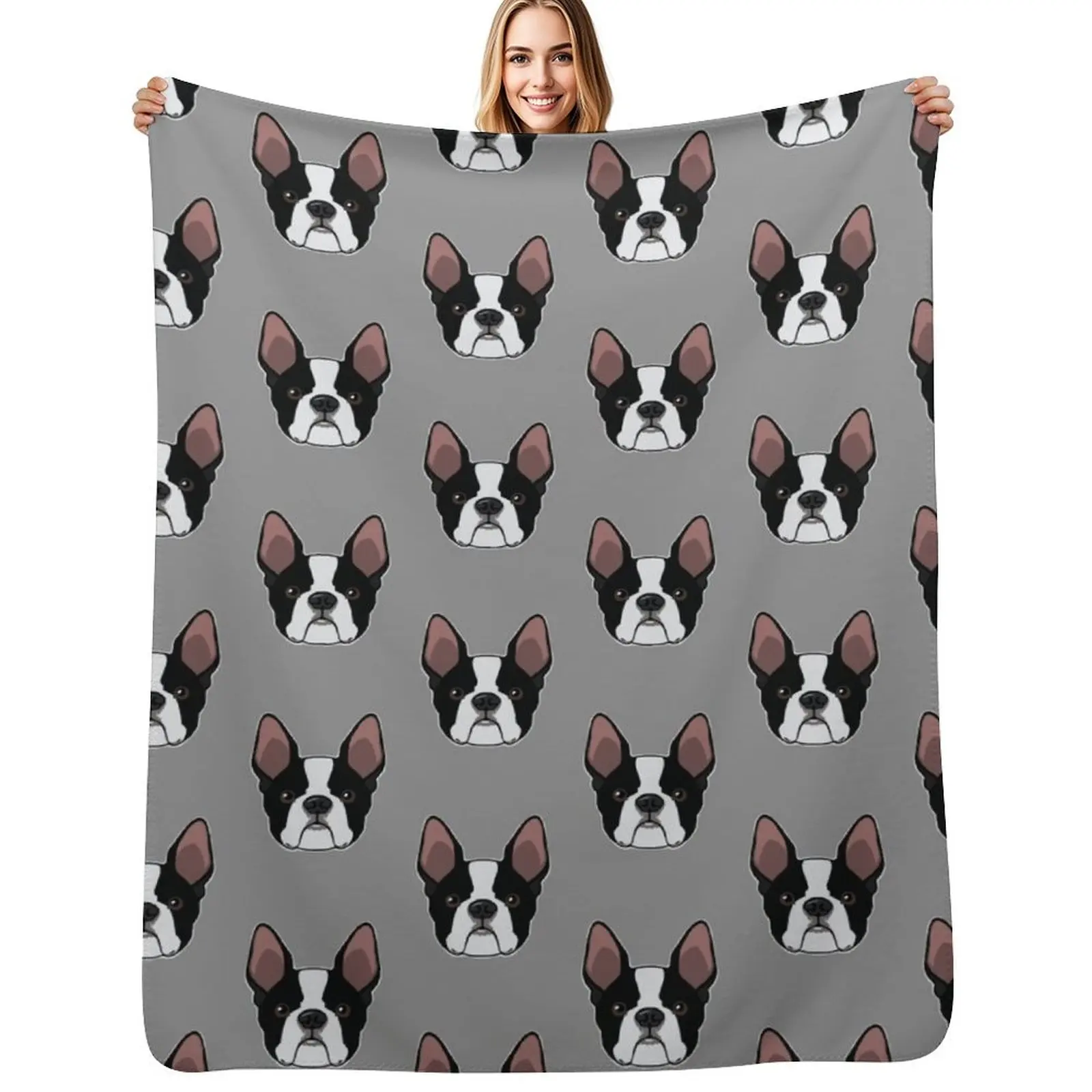 Boston Terrier Throw Blanket Quilt Personalized Gift sofa bed Fashion Sofas Soft Plaid blankets ands Blankets
