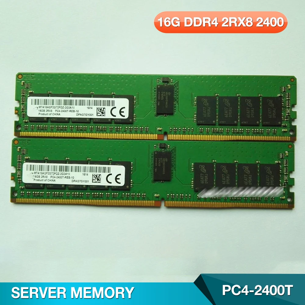 

1PCS 16G DDR4 2RX8 2400 PC4-2400T For Micron Server Memory ECC REG