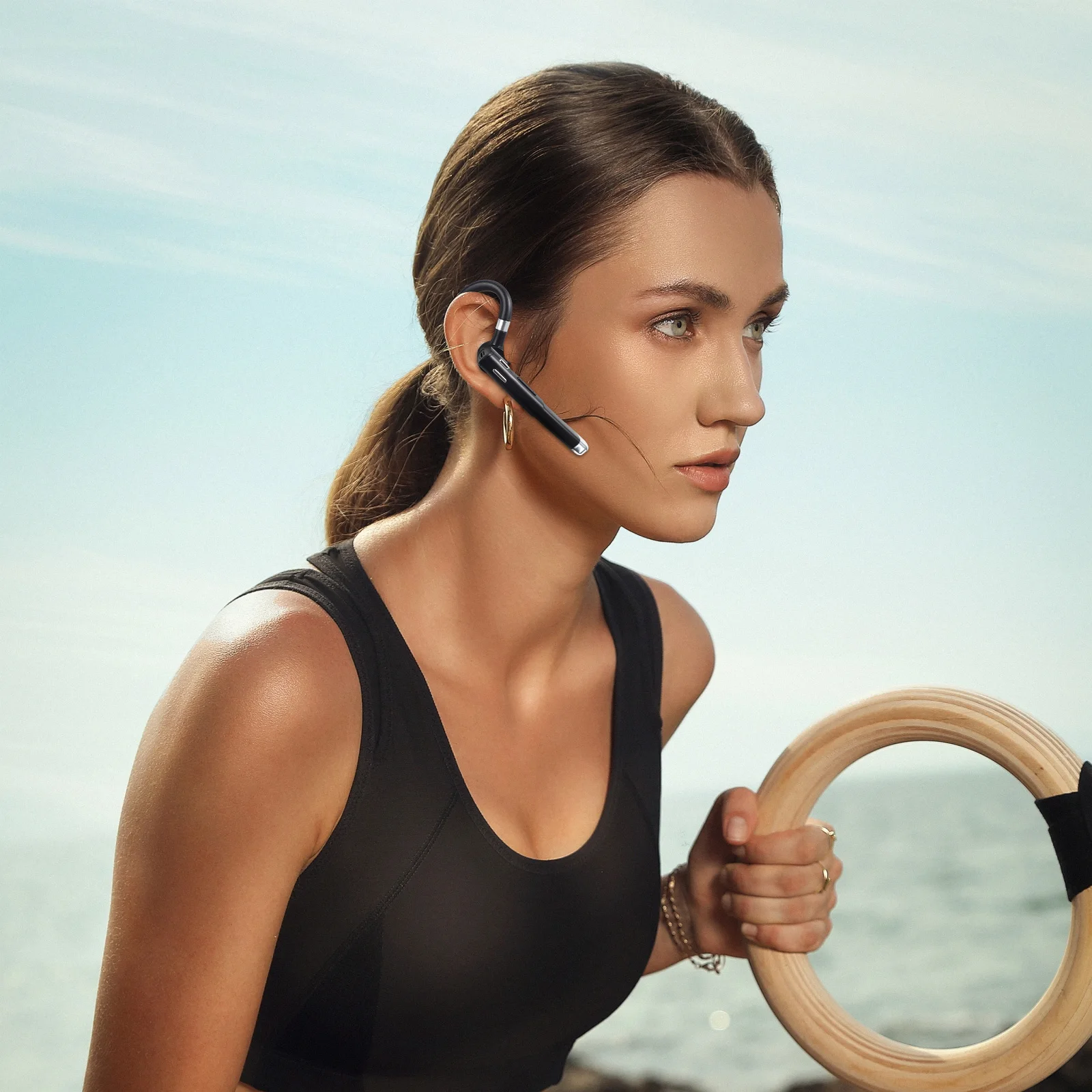 

Wireless Earphones Single Earbud LED Display Box Noise Cancelling Earpiece Gaming Headset Comfortable