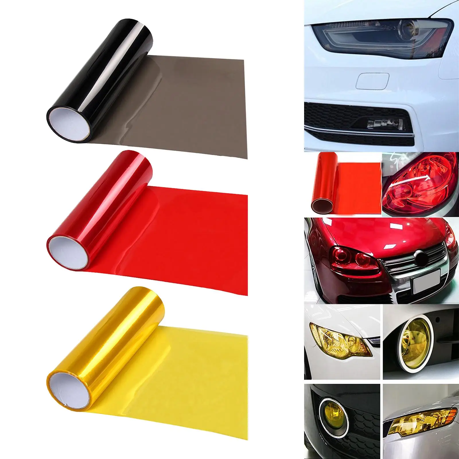 

Automotive 30x100cm Car Auto Headlight Tint Film Cover Practical Protective